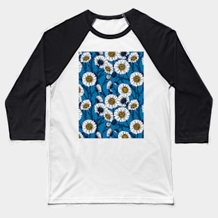 Daisies on blue Baseball T-Shirt